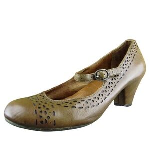 Naya Castalia Women Mary Jane Heel Shoes Brown Leather Size 9 Medium